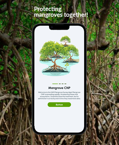 App store screenshot: Protecting mangroves together